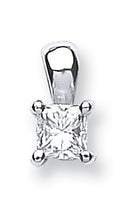 18ct White Gold 0.25ct H/VS Princess Cut Diamond Pendant