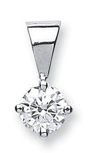 18ct White Gold 0.50ct Claw Set Diamond Solitaire Pendant