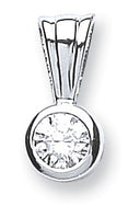18ct White Gold 0.15ct Rubover Set Diamond Solitaire Pendant