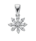 9ct White Gold 0.25ct Diamond Cluster Pendant