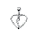 9ct White Gold 0.10ct Diamond Heart Pendant