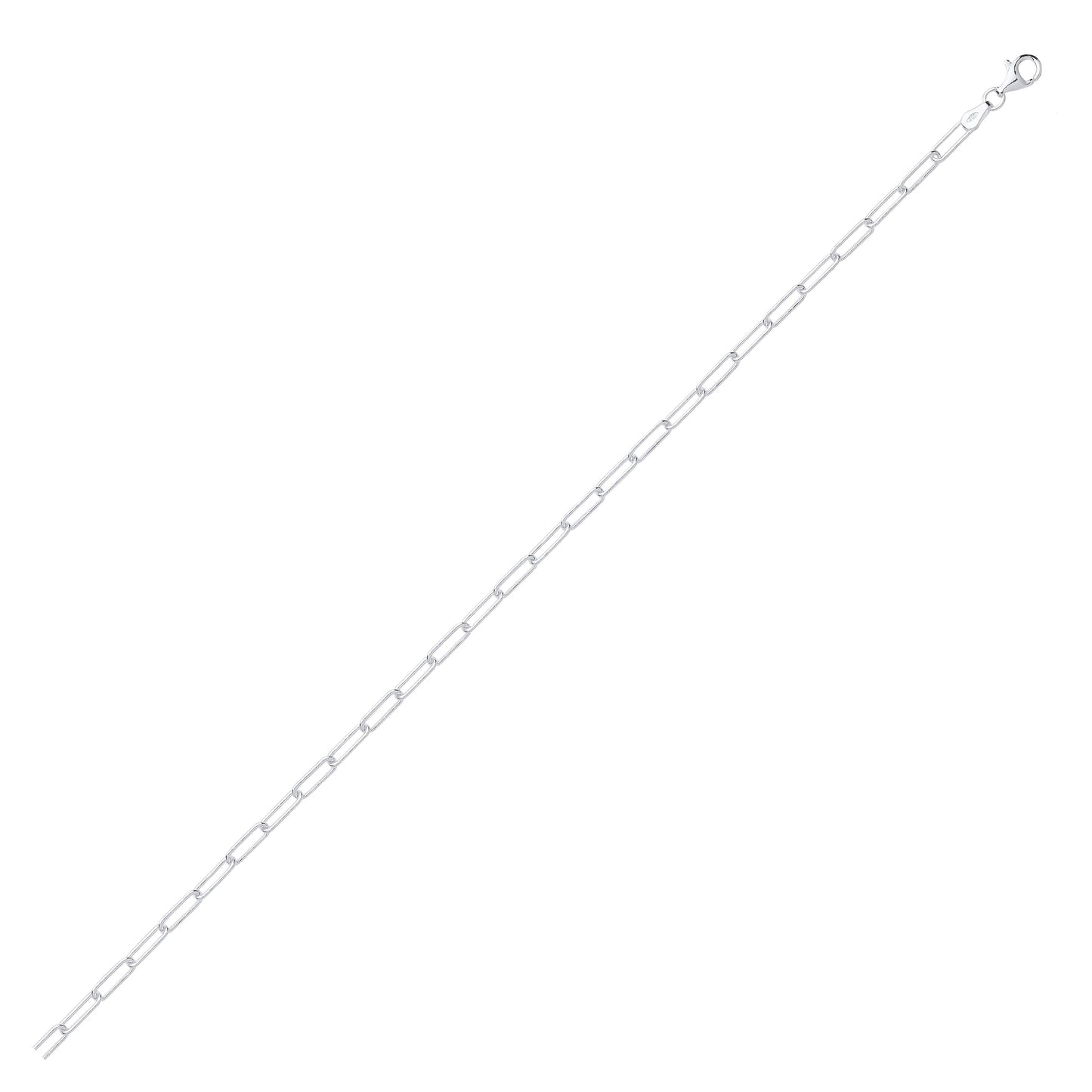 Silver 3.2mm Paper Clip Link Chain - Silver