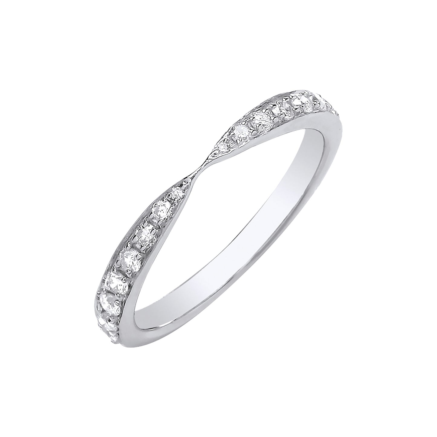 9ct White Gold 0.25ct Diamond Pinched Eternity Ring - 9ct Gold