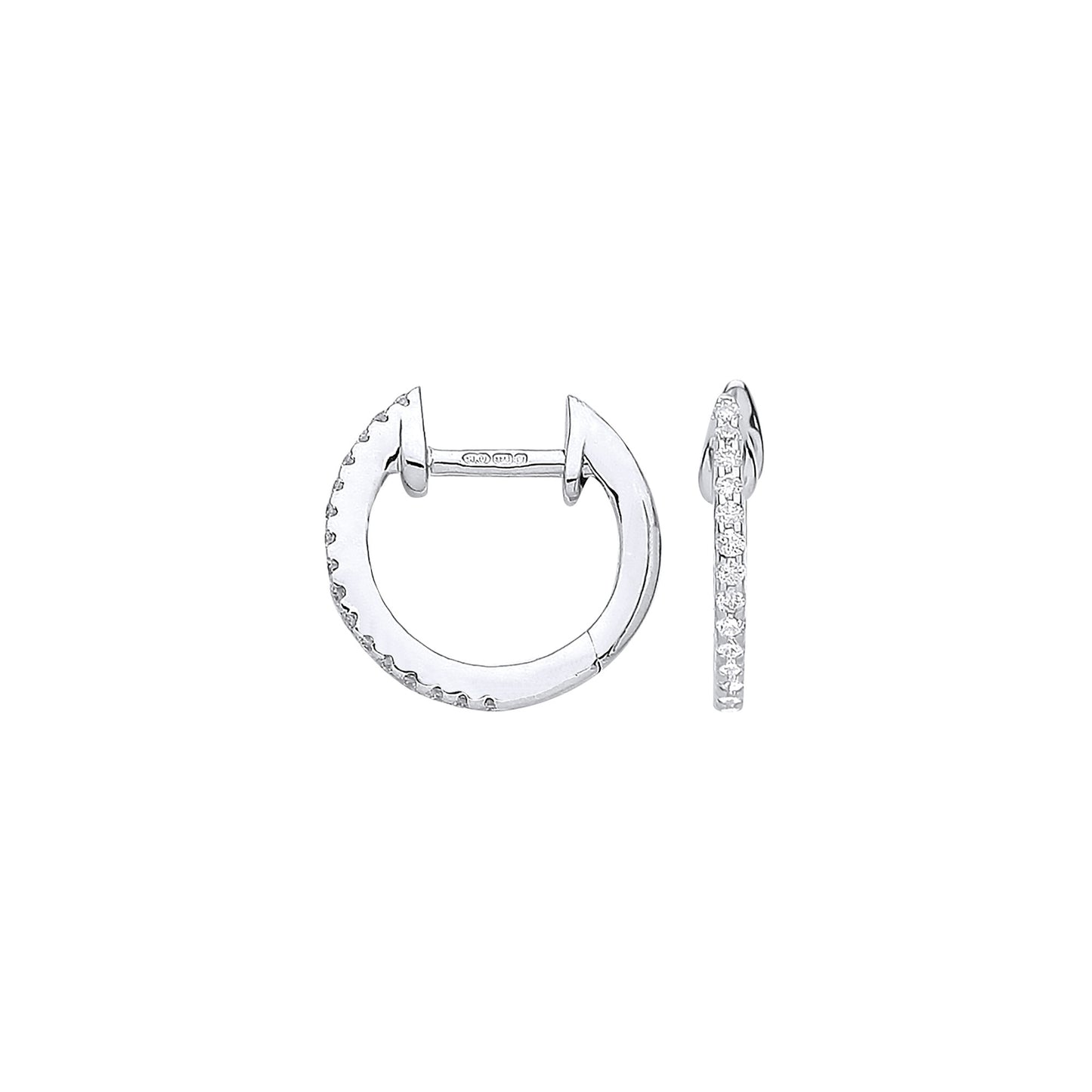 9ct White Gold 0.10ct Diamond Earrings - 9ct Gold