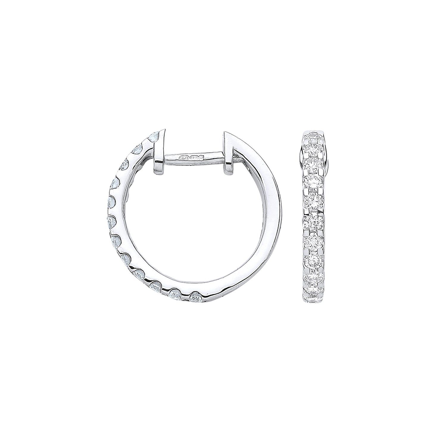 9ct White Gold 0.52ct Diamond Earrings - 9ct Gold