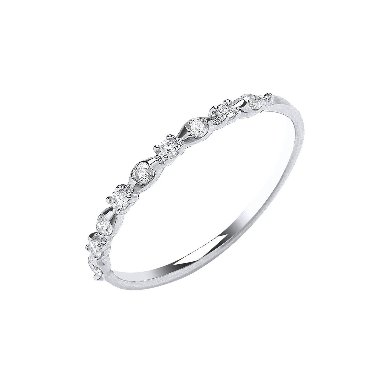 9ct White Gold 0.15ct Diamond Eternity Ring - 9ct Gold