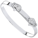 Silver Expandable Boxing Cubic Zirconia Gloves Baby Bangle