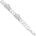 Silver Cubic Zirconia Boxing Gloves Baby Bracelet