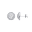 Silver Round 11.0mm Stud Cubic Zirconia Earrings
