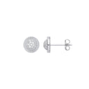 White Gold Cubic Zirconia Round 8mm Stud Earrings