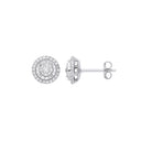 9ct White Gold Multi Circles Stud Diamond 0.36ctw Earrings