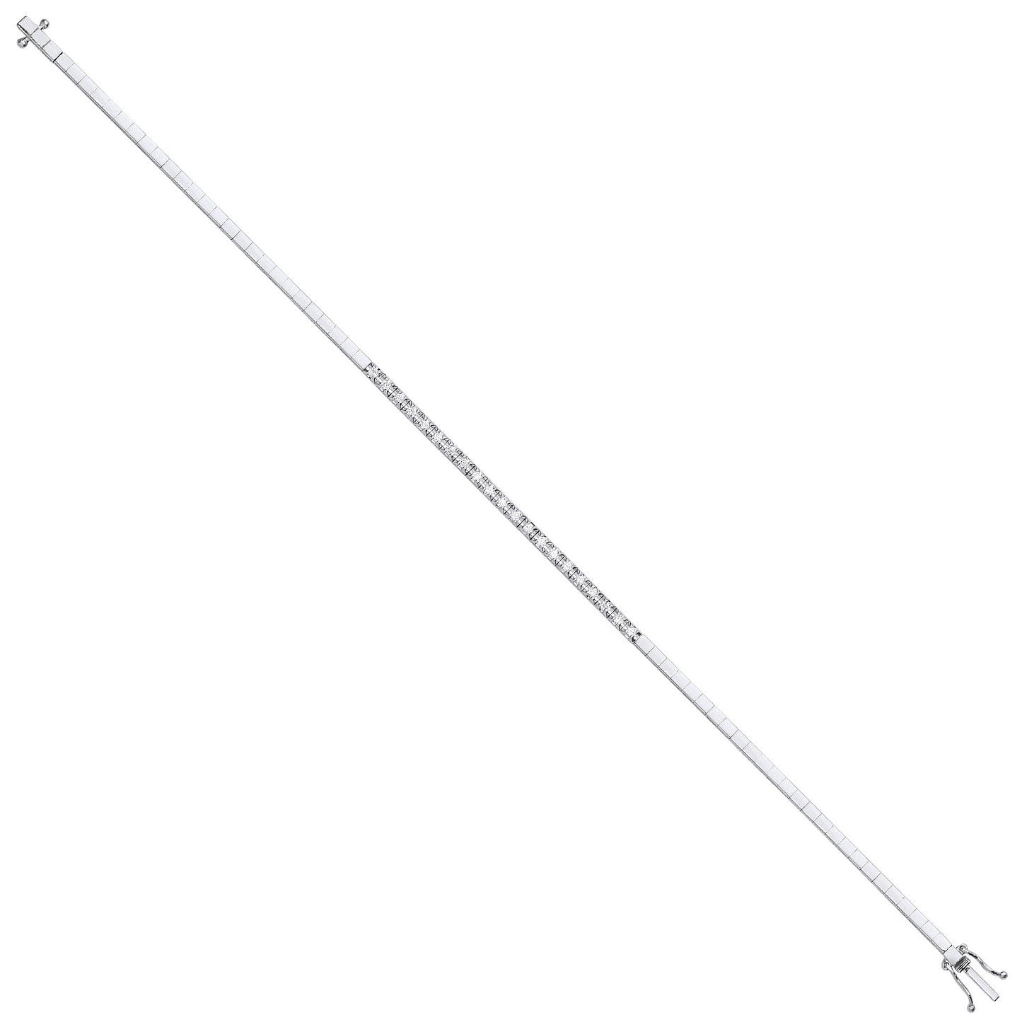 9ct White gold half eternity 0.33ct tennis bracelet - 9ct Gold