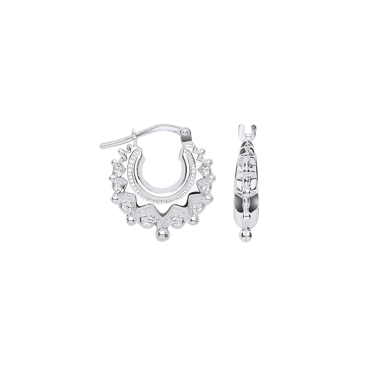 Silver 15.5mm Fancy Creoles - Silver