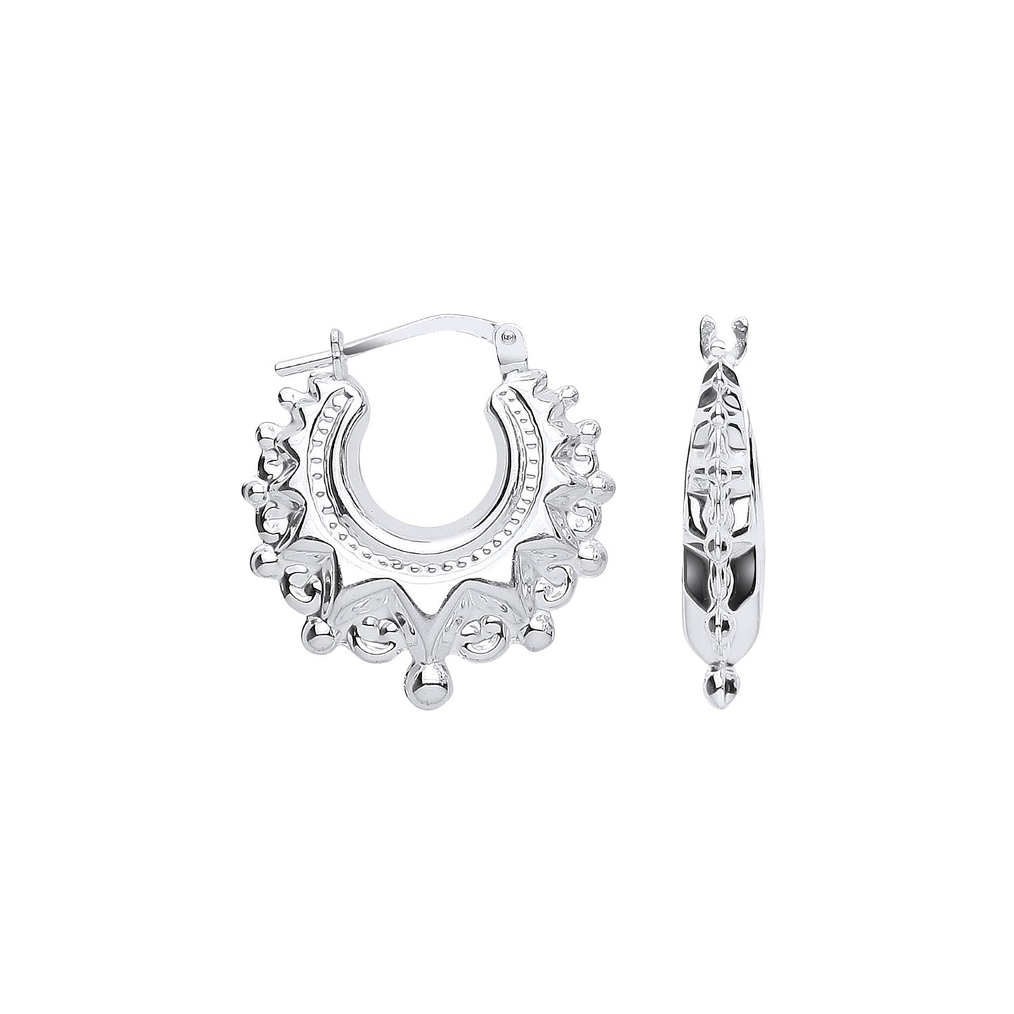 Silver 20mm Fancy Creoles - Silver