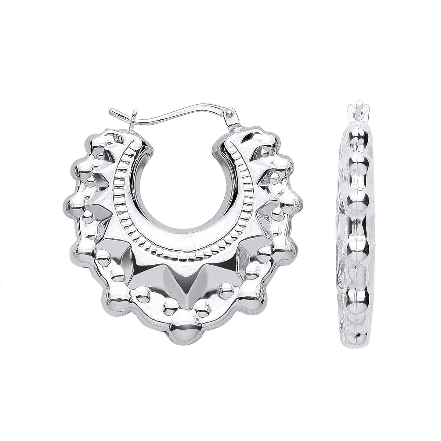 Silver 29.0mm Fancy Creoles - Silver
