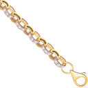 Yellow Gold 7.3mm Plain & Cubic Zirconia Belcher Chain