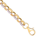 Yellow Gold 8.0mm Plain & Cubic Zirconia Belcher 8.3mm Chain
