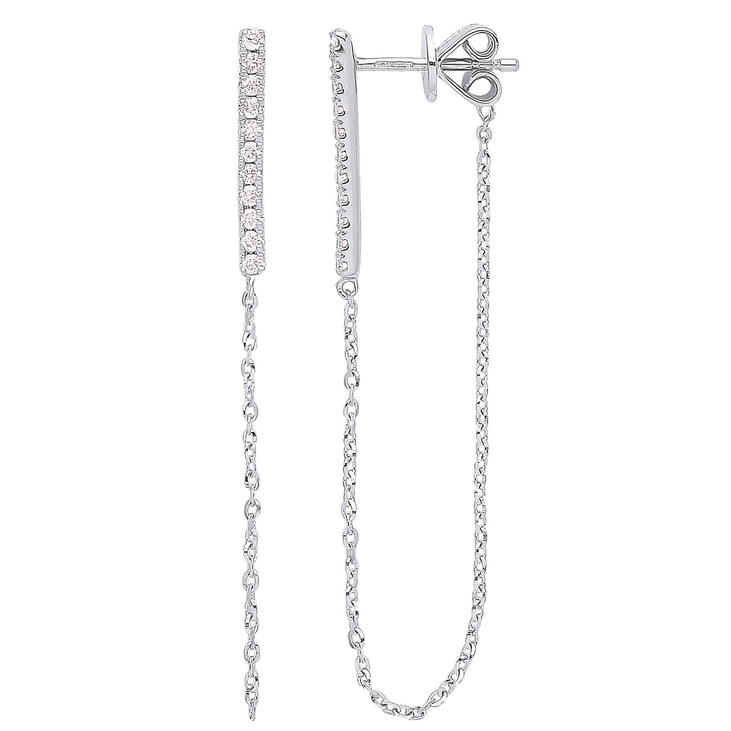 9ct White Gold 0.16ct Diamond Earrings - 9ct Gold