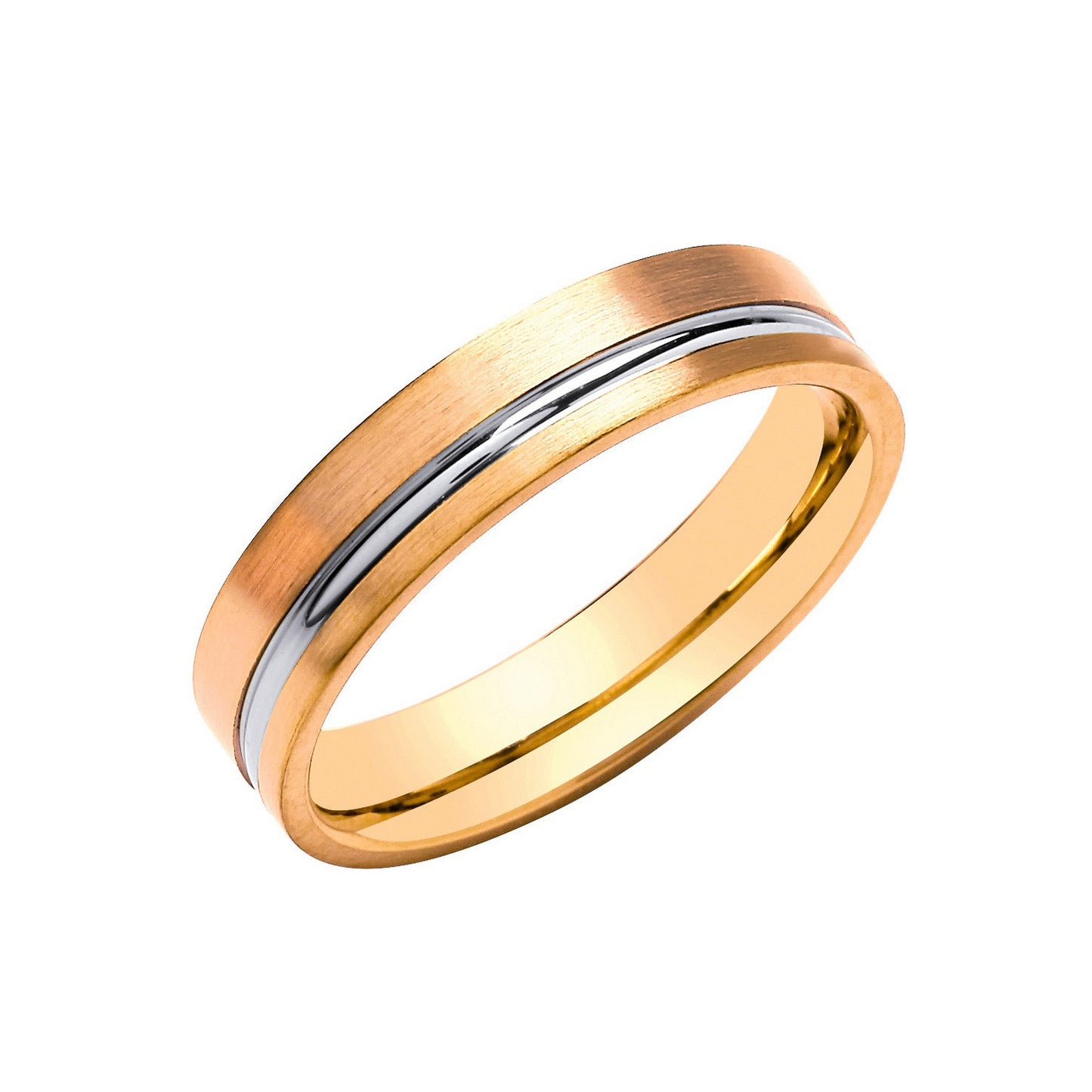 5mm Flat Court with Groove - Matt/Polished Finish - 9ct Gold