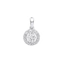 18ct White Gold Halo 0.20ctw Diamond Pendant