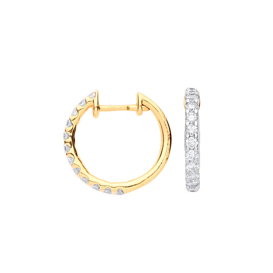 9ct Yellow Gold 0.52ct Diamond Earrings - 9ct Gold