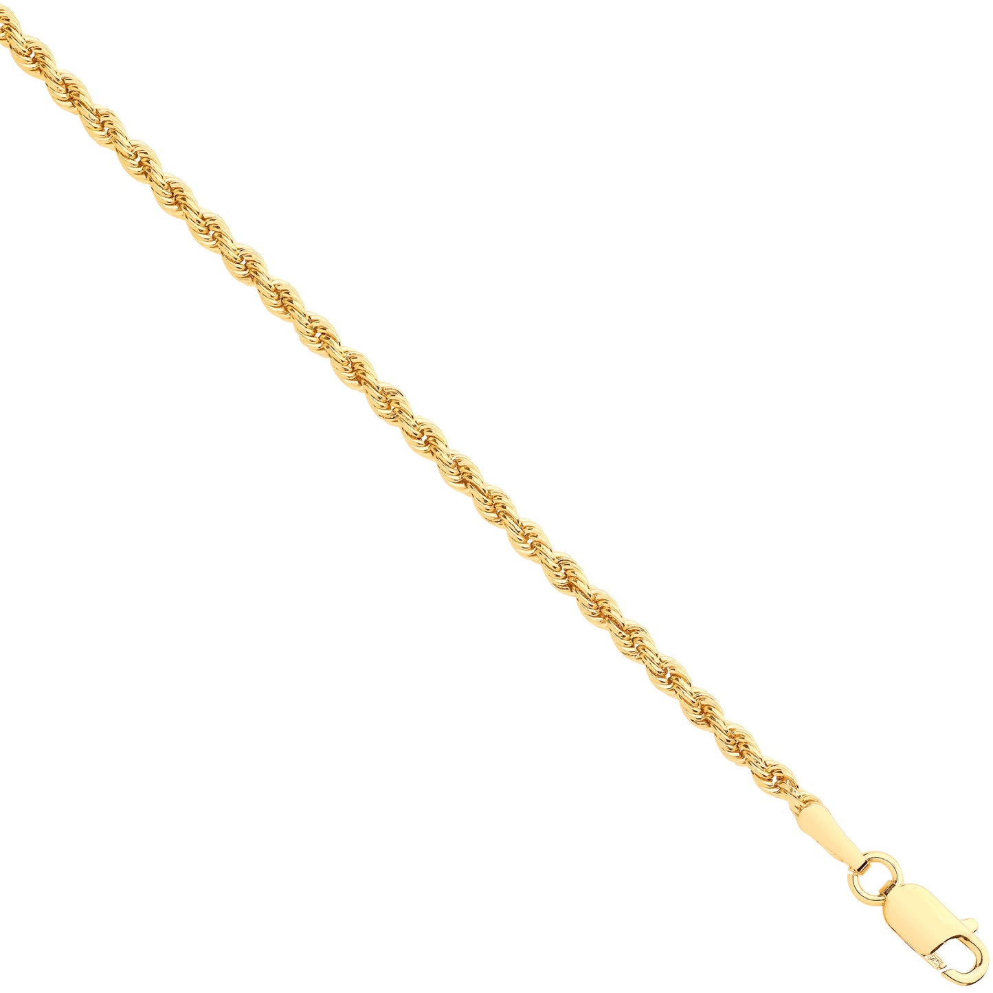 Yellow Gold 2.0mm Hollow Rope Chain - 9ct Gold