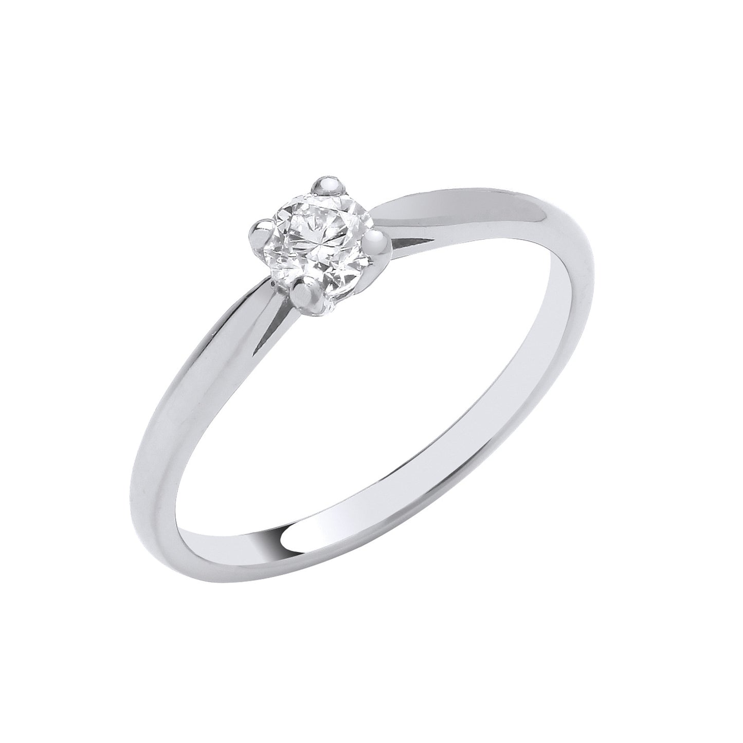 Platinum 0.25ct G/H-Si Diamond Engagement Ring - Platinum