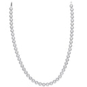 Silver Rubover Round Cubic Zirconia Halo Style Tennis Collarette