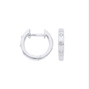 9ct White Gold 0.08ct Rubover Huggies
