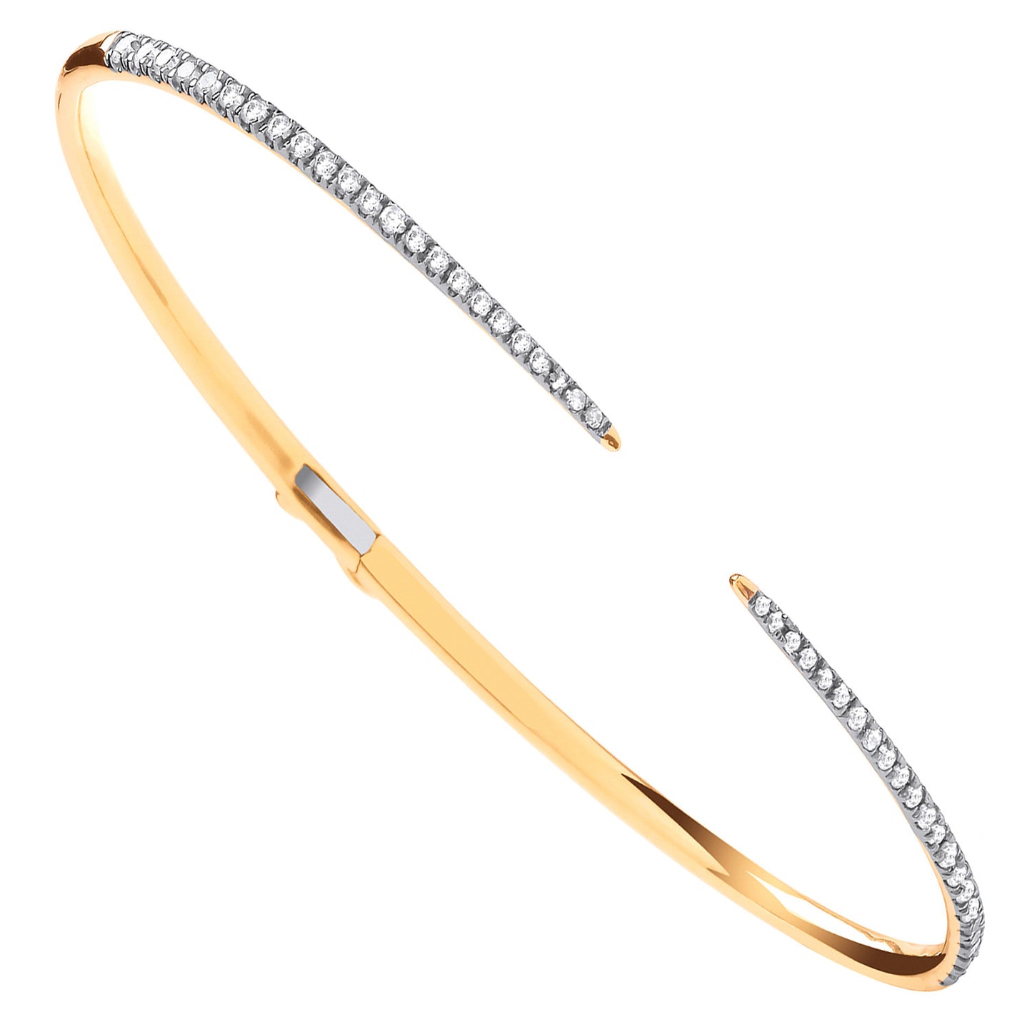18ct Yellow Gold 0.50ct Hinged Bangle - 18ct Gold