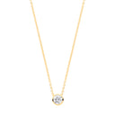 18ct Yellow gold 0.25ctw G-SI Rubover Diamond Pendant (18in/45cm) Chain