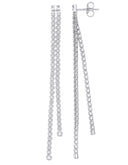 18ct White Gold Double Row 0.50ctw Drop Earrings