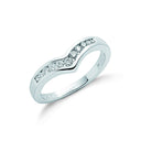 9ct White Gold 0.25ct Diamond Wishbone Ring