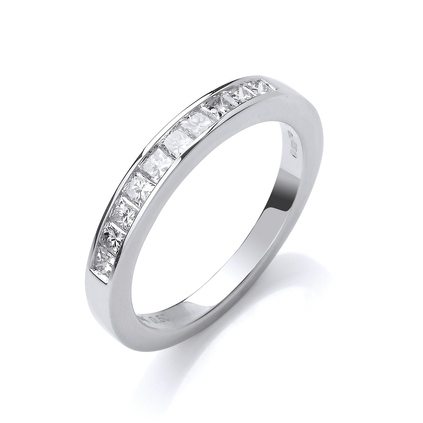 18ct White Gold 0.50ctw Princess Cut Diamond Eternity Ring - 18ct Gold