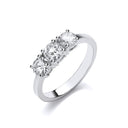 18ct White Gold 1.00ct Diamond Trilogy Ring