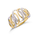 9ct Two Colour Gold 0.10ctw Diamond Ring