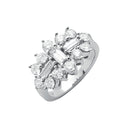 18ct White Gold D.2.00ctw Diamond Boat/Cluster Ring