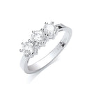 Platinum 1.00ct G/H-Vs Brilliant Cut Diamond Trilogy Ring