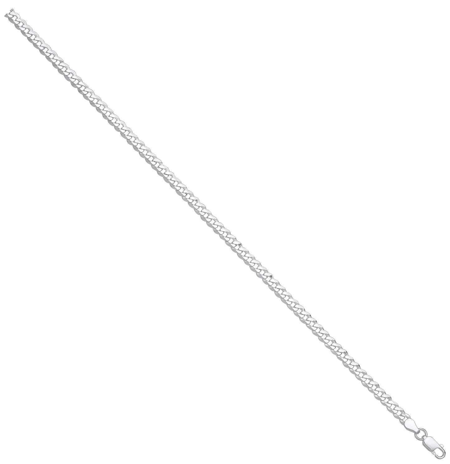 Silver 4.3mm Economy Flat Curb Chain - Silver