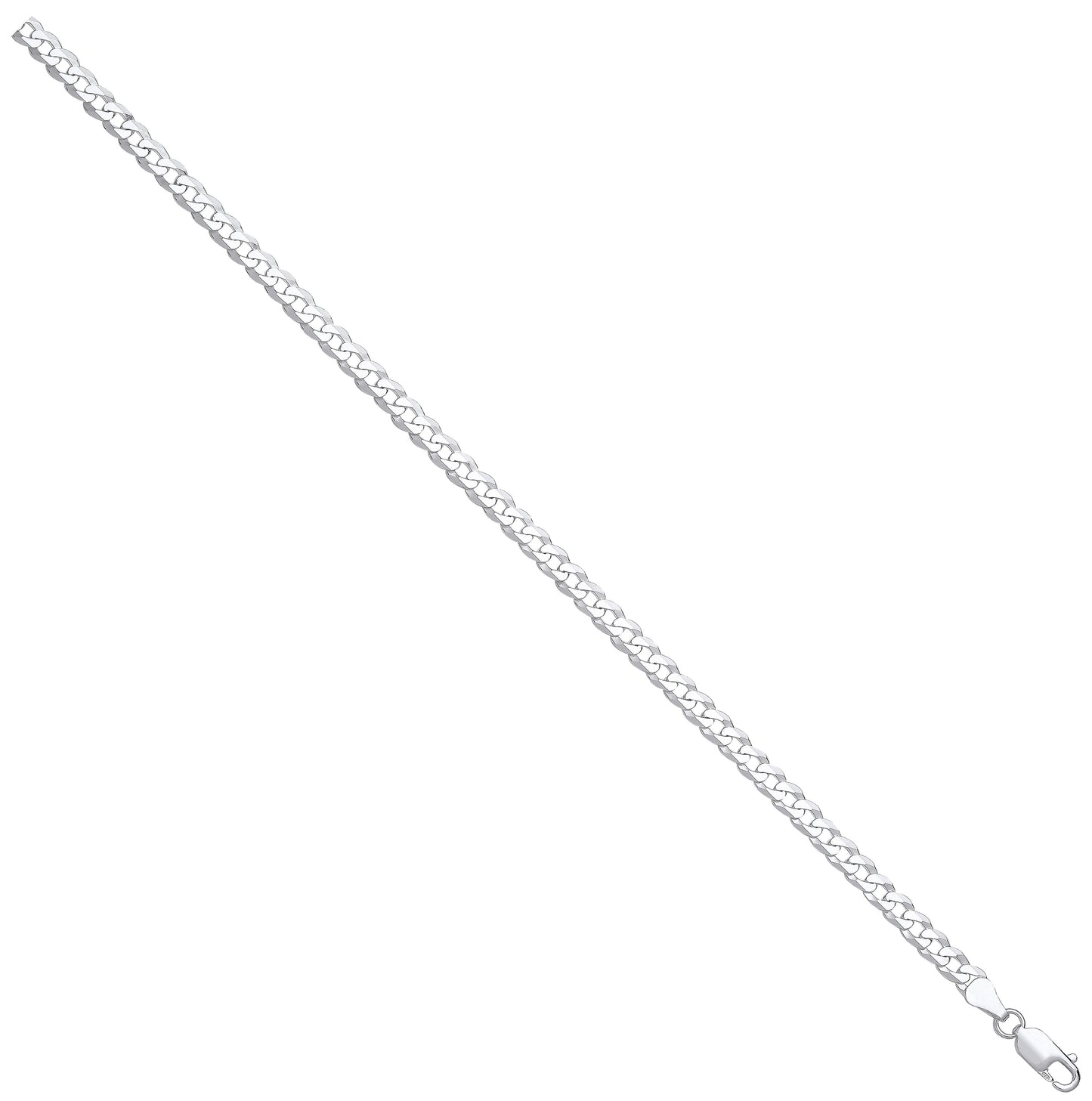 Silver 5.3mm Economy Flat Curb Chain - Silver