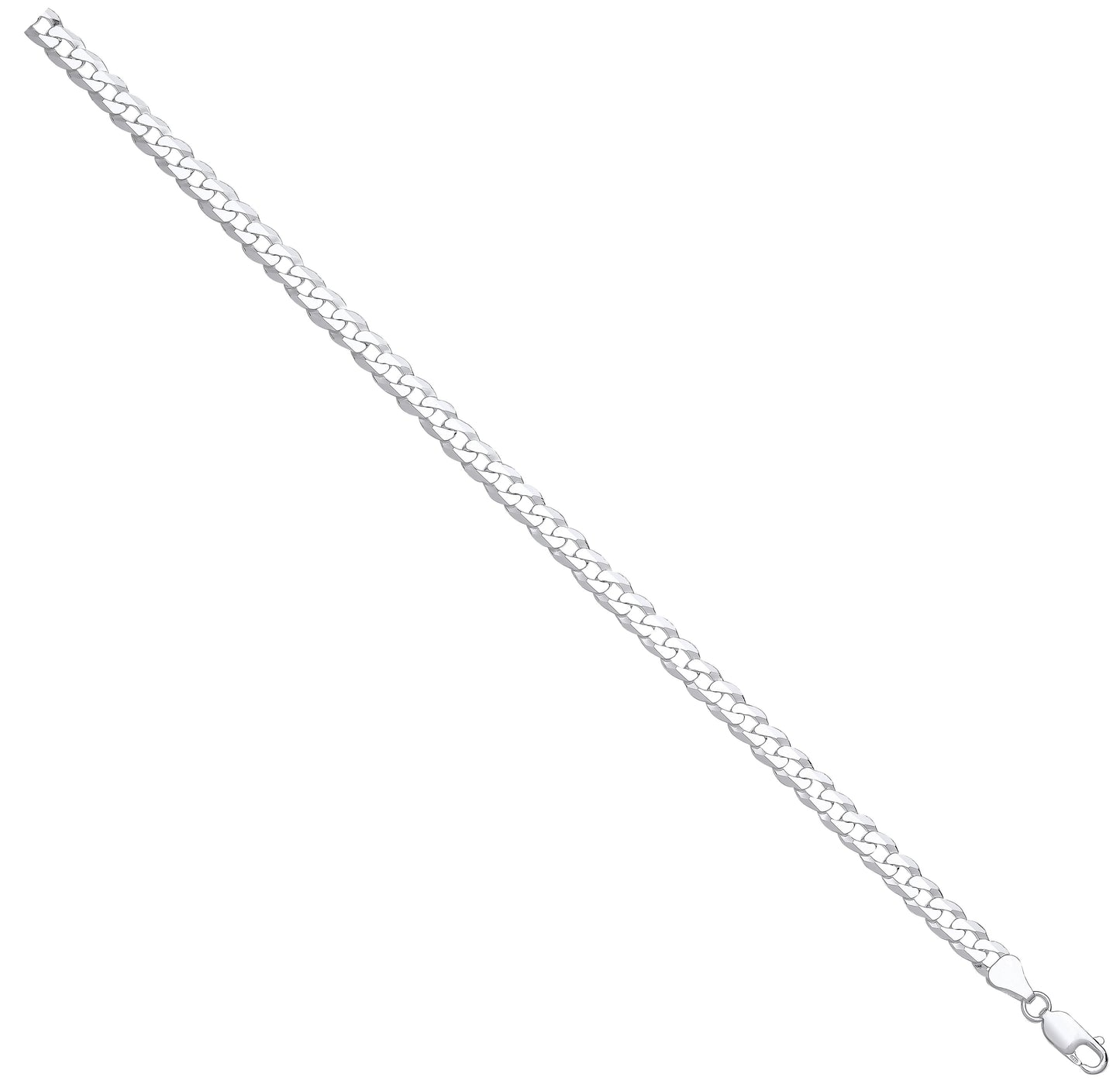 Silver 6.3mm Economy Flat Curb Chain - Silver