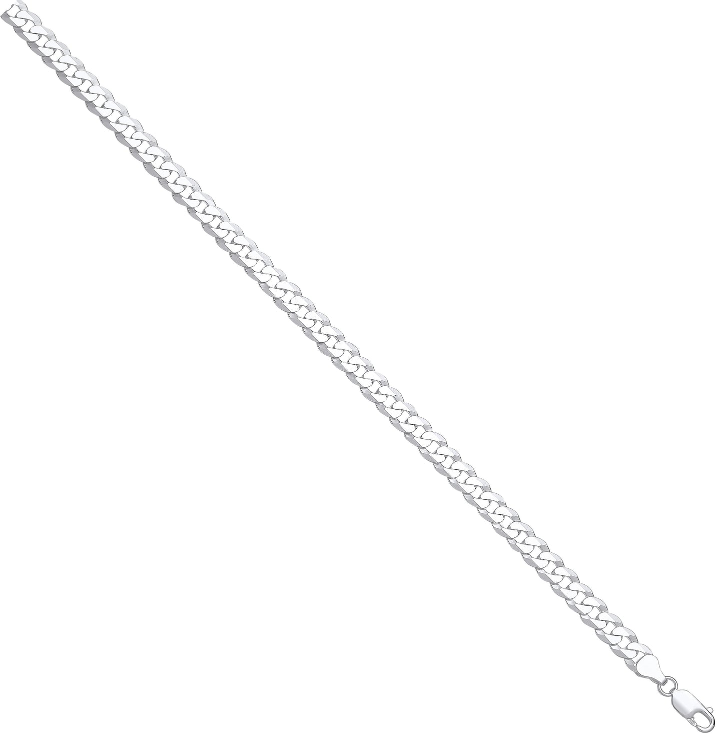 Silver 7mm Economy Flat Curb Chain - Silver