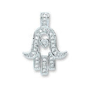 Silver Cubic Zirconia Chamsa Pendant