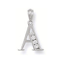 Silver Channel Set Cubic Zirconia Initial Pendant