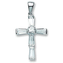 Silver Fancy Cubic Zirconia Cross