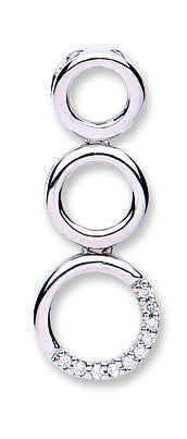 9ct White Gold 0.05ct Diamond Drop Pendant - 9ct Gold