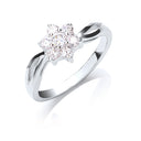 Silver Cubic Zirconia Cluster Ring