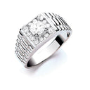 Silver Gents Cubic Zirconia Ring