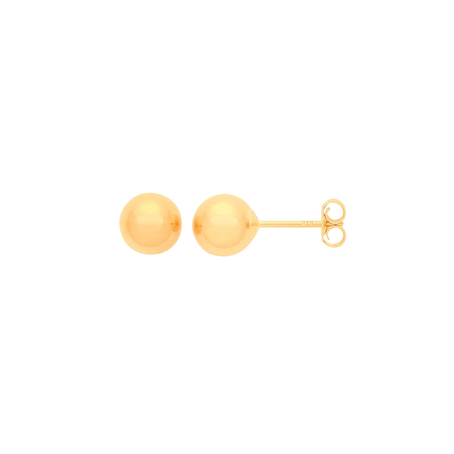 9ct Yellow Gold 6mm Ball Studs - 9ct Gold