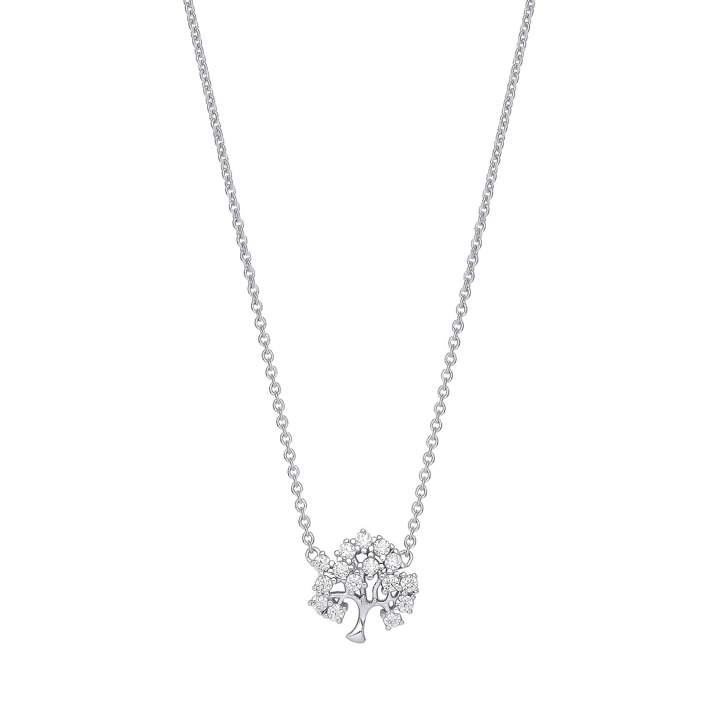 Silver Tree of Life Pendant 16" - Silver